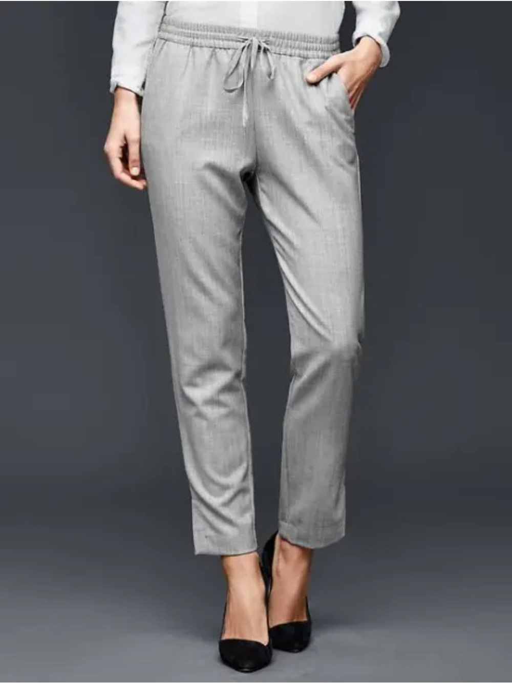 H&M Women's Gray flannel Drawstring Pants sz 12